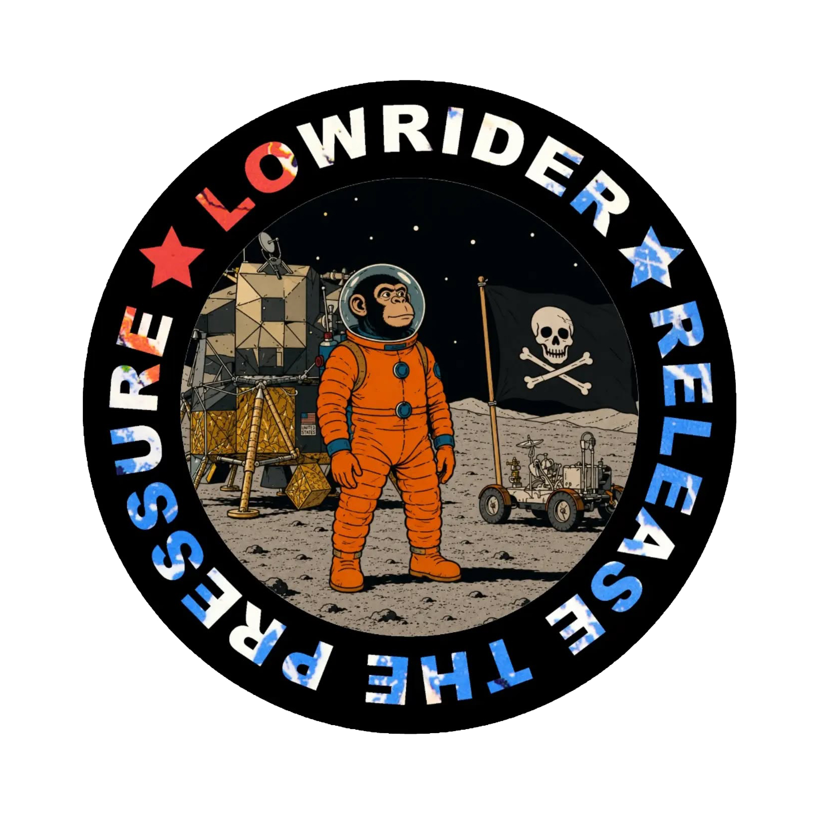Release the Pressure radio artwork with Lowrider astronaut
